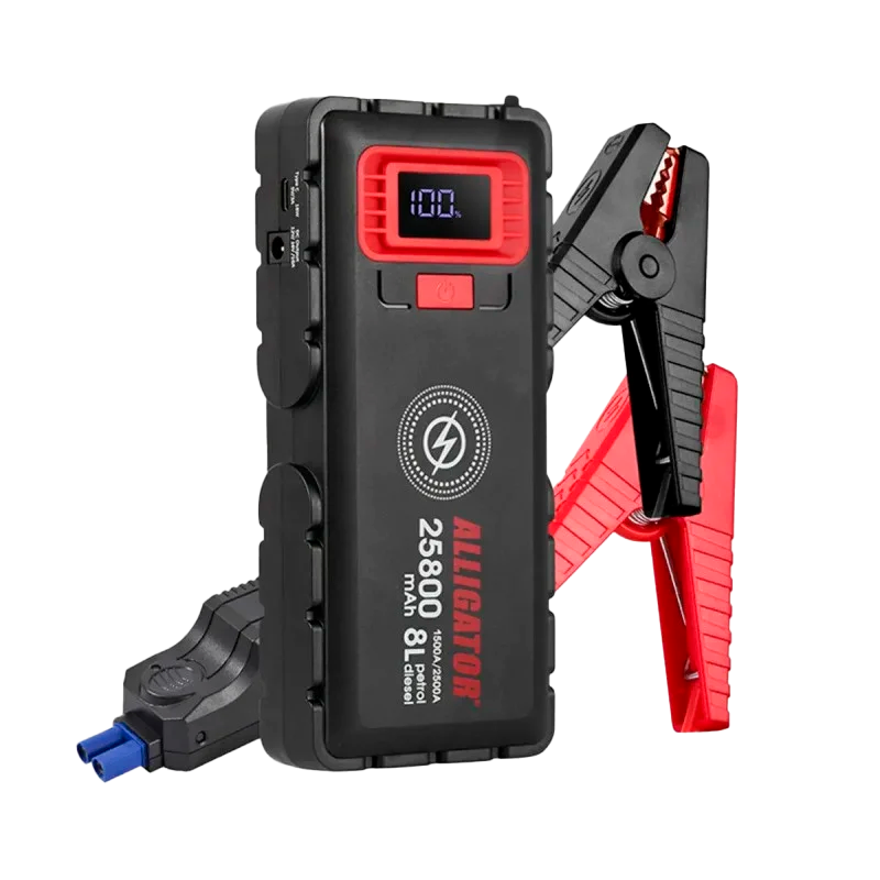 Пусковое устройство Alligator Jump Starter 1500A/2500A 25800mAh с беспроводной зарядкой - JS848