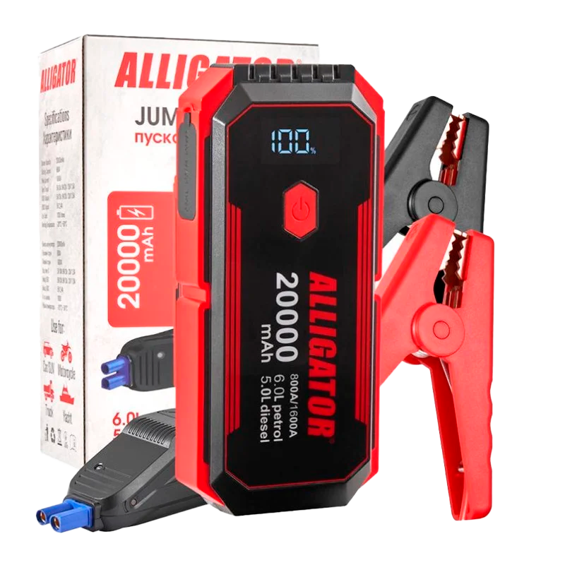 Пусковий пристрій Alligator Jump Starter 800A/1600A 20000mAh - JS843