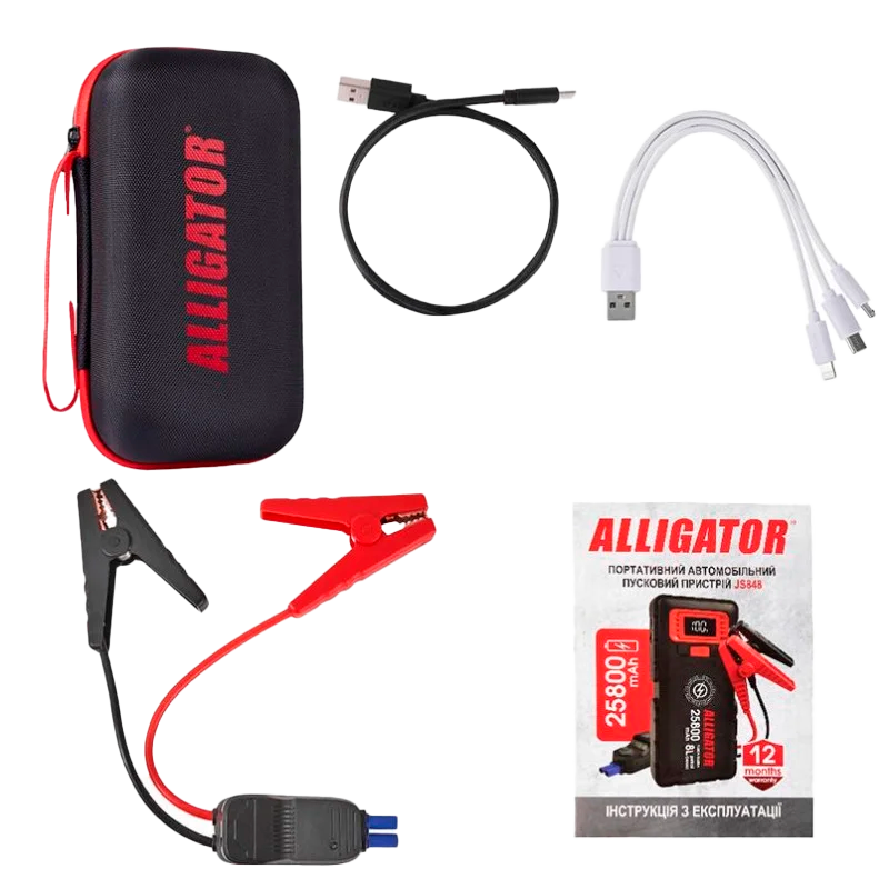 Пусковий пристрій Alligator Jump Starter 800A/1600A 20000mAh - JS843