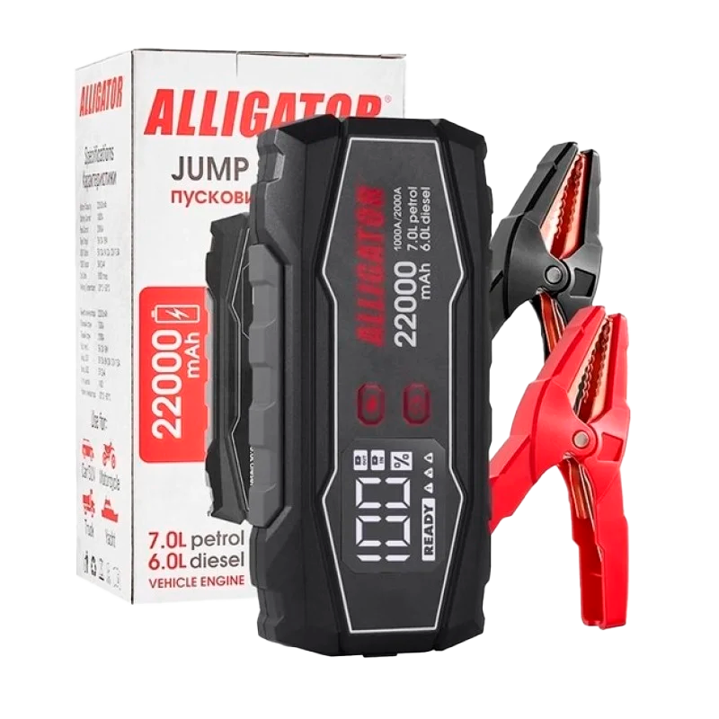 Пусковий пристрій Alligator Jump Starter 1000A/2000A 22000mAh - JS845