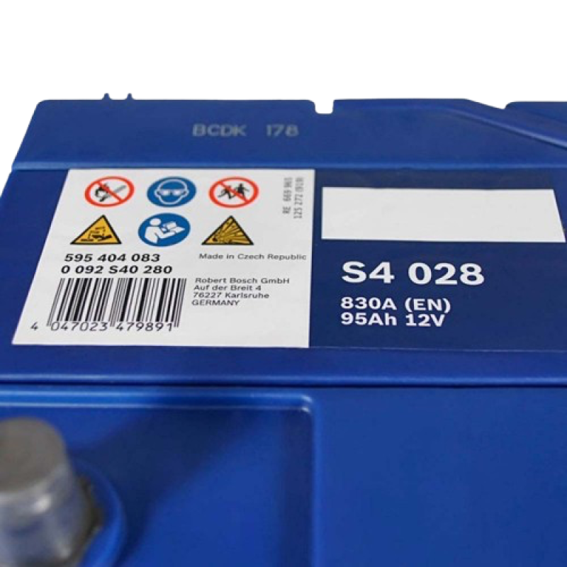 Автомобильный аккумулятор BOSCH 95Ah 830A R+ S4 028 - 0092S40280