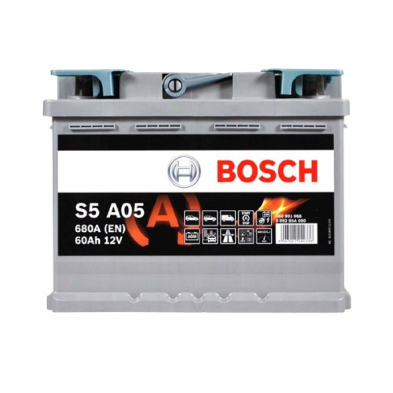 Автомобільний акумулятор BOSCH Start-Stop AGM 60Ah 680A R+ S5 A05