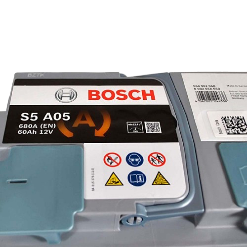 Автомобильный аккумулятор BOSCH Start-Stop AGM 60Ah 680A R+ S5 A05 - 0092S5A050