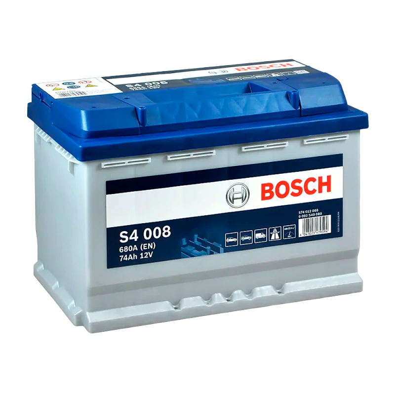 Автомобильный аккумулятор BOSCH 74Ah 680A R+ S4 008 - 0092S40080