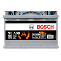 Автомобильный аккумулятор BOSCH Start-Stop AGM 70Ah 760A R+ S5 A08 - 0092S5A080