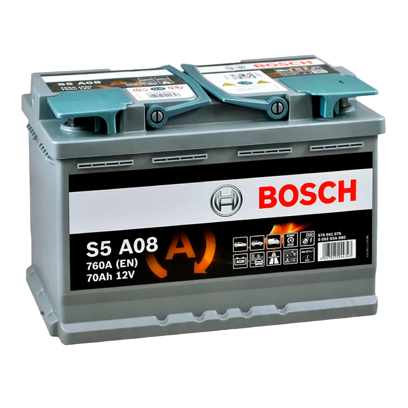Автомобильный аккумулятор BOSCH Start-Stop AGM 70Ah 760A R+ S5 A08 - 0092S5A080