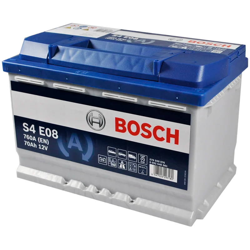 Автомобильный аккумулятор BOSCH Start-Stop EFB 70Ah 760A R+ S4 E08 - 0092S4E080