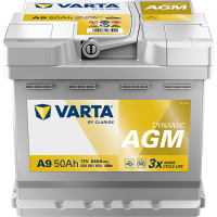 Автомобільний акумулятор VARTA Silver Dynamic Start-Stop AGM 50Ah 540A R+ (A9) - 550901054