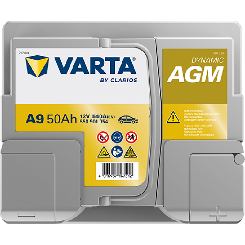 Автомобильный аккумулятор VARTA Silver Dynamic Start-Stop AGM 50Ah 540A R+ (A9) - 550901054