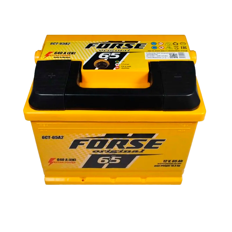 Автомобильный аккумулятор FORSE 65Ah 640A L+