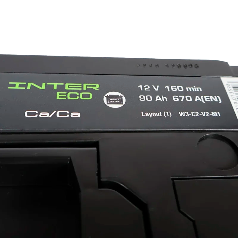 Автомобильный аккумулятор INTER Eco 90Ah 670A L+