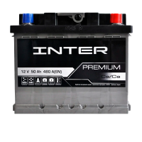Автомобильный аккумулятор INTER Premium 50Ah 480A R+