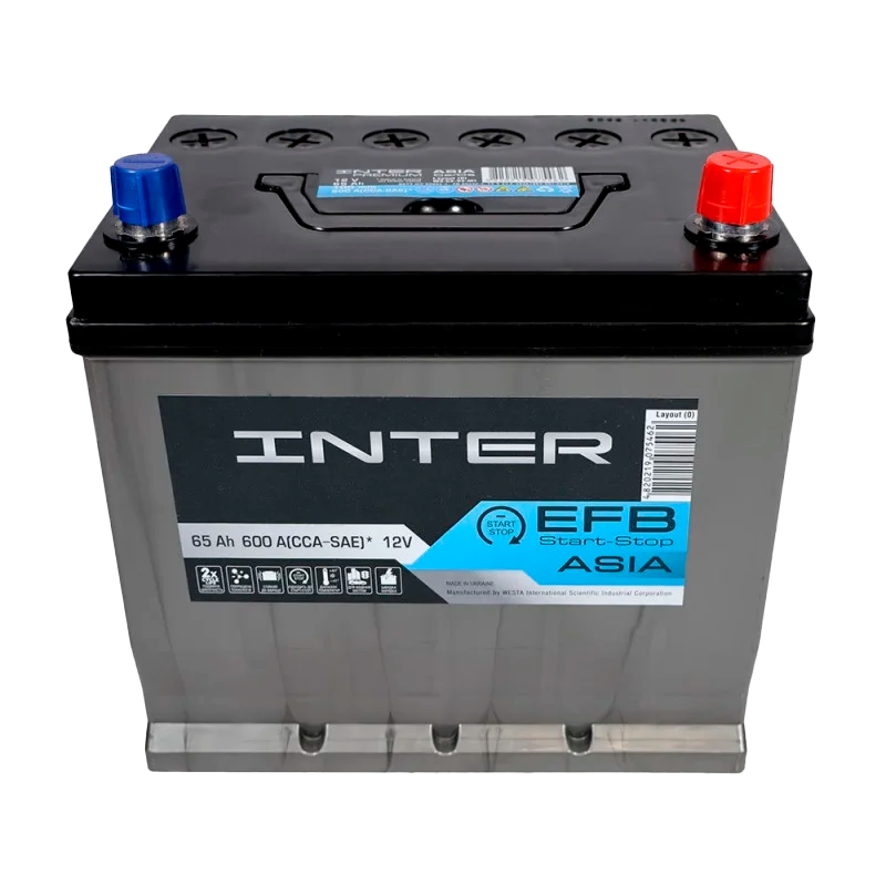 Автомобильный аккумулятор INTER Premium Start-Stop EFB Asia 65Ah 600A R+