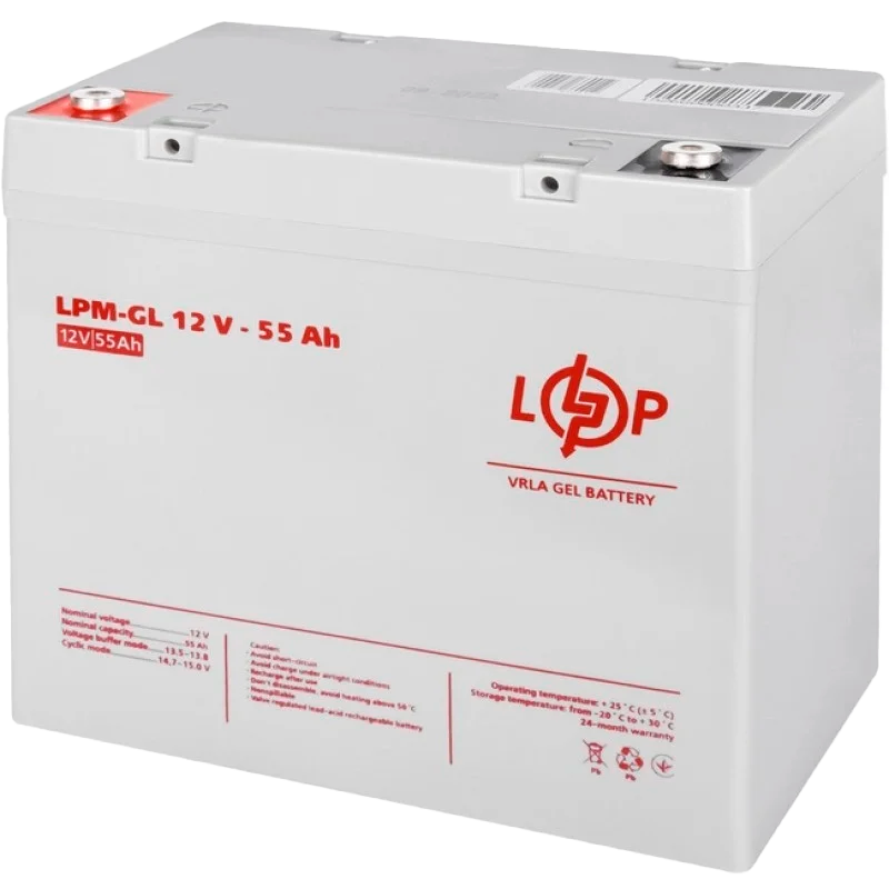 Аккумулятор гелевой LOGIC POWER LPM-GL 12V-55Ah