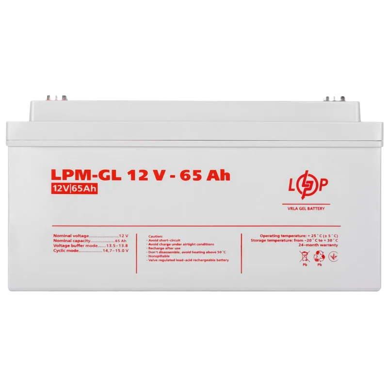 Аккумулятор гелевой LOGIC POWER LPM-GL 12V-65Ah