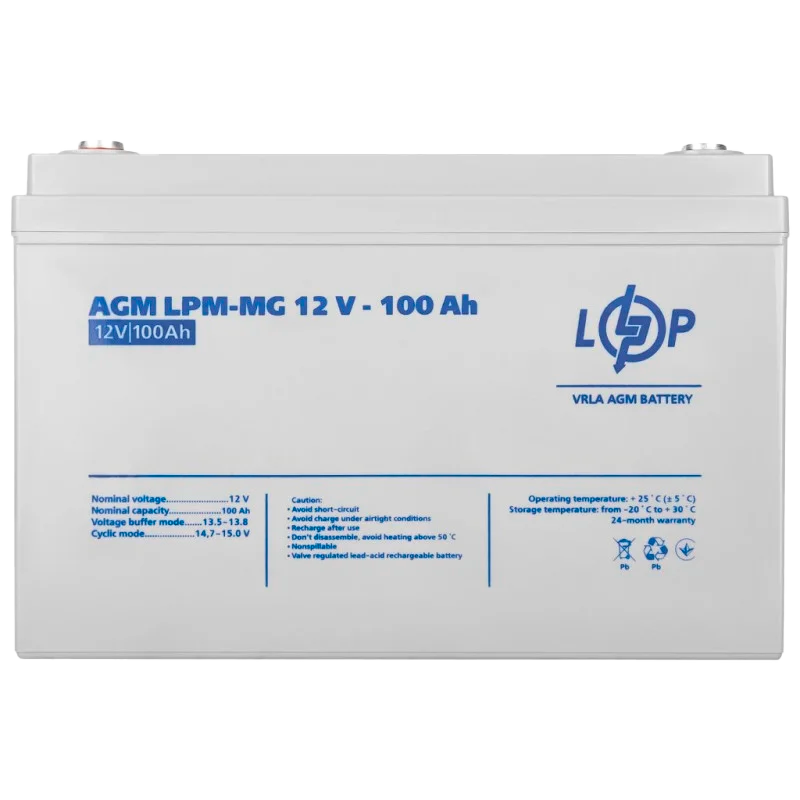 Аккумулятор мультигелевый LOGIC POWER AGM LPM-MG 12V-100Ah