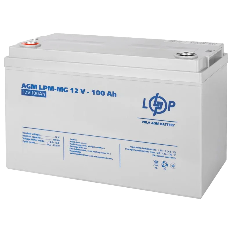 Аккумулятор мультигелевый LOGIC POWER AGM LPM-MG 12V-100Ah