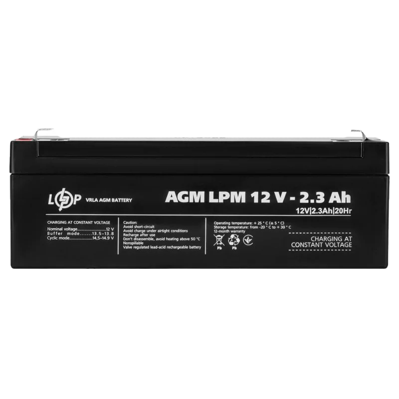 Аккумулятор тяговый LOGIC POWER AGM LPM 12V - 2,3 Ah