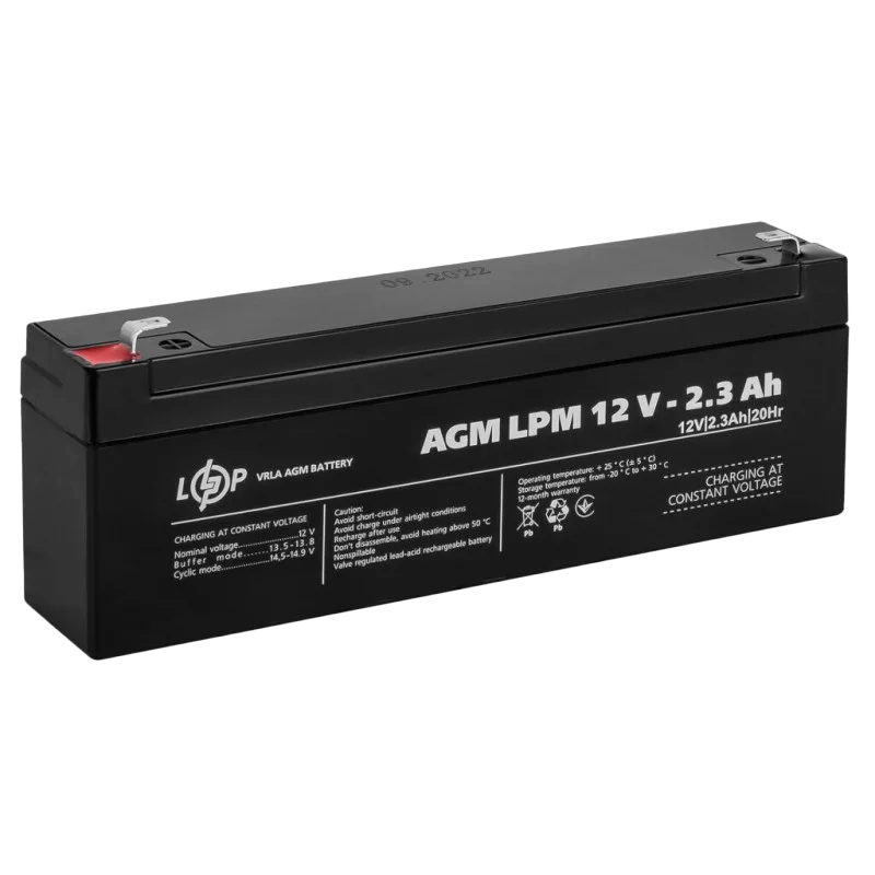 Аккумулятор тяговый LOGIC POWER AGM LPM 12V - 2,3 Ah
