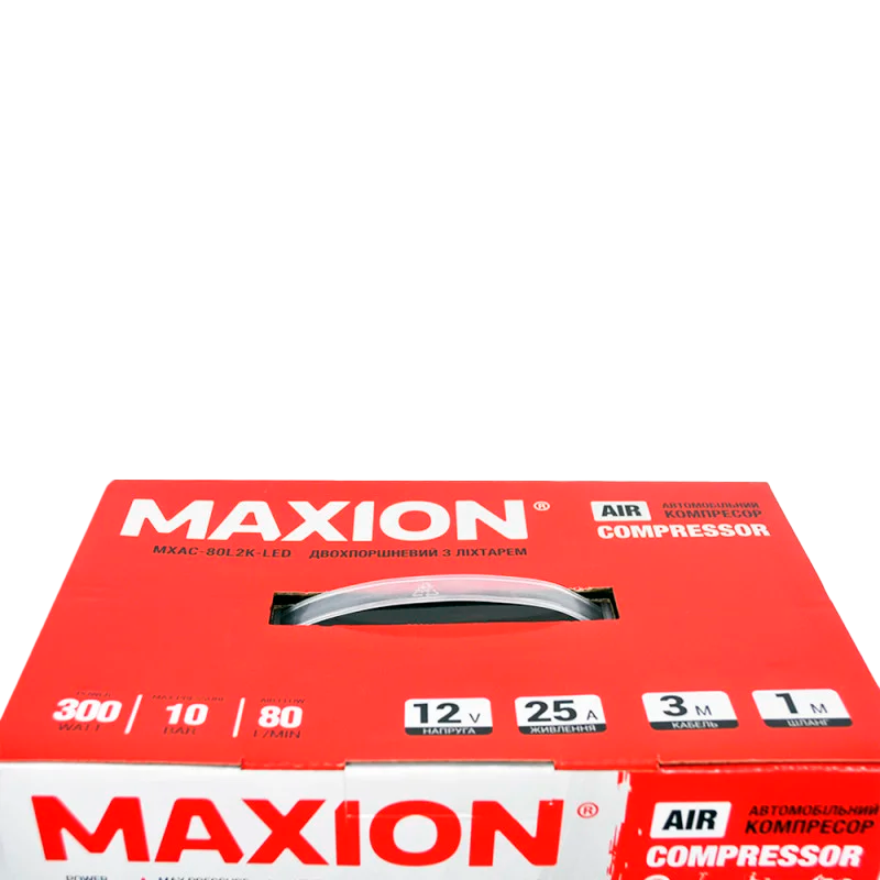 Автомобильный компрессор двухпоршневой MAXION MXAC-80L2K-LED