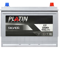 Автомобільний акумулятор PLATIN Silver Asia SMF 105Ah 940A R+