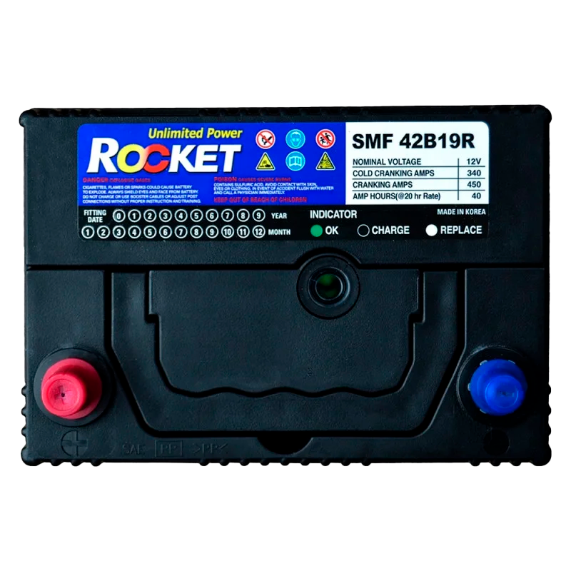 Автомобильный аккумулятор ROCKET SMF 42B19R 40Ah 340A L+