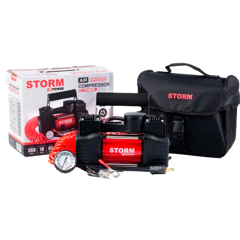 Автомобильный двухпоршневой компрессор STORM Bi-Power 20400