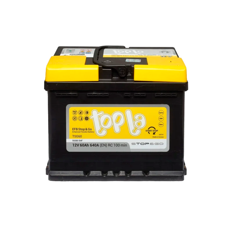 Автомобильный аккумулятор TOPLA Start-Stop EFB 60Ah 640A R+ TSG60