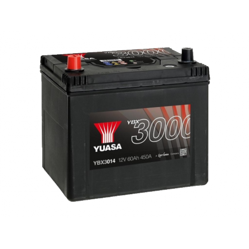 Автомобильный аккумулятор YUASA YBX3014 60Ah 500A L+
