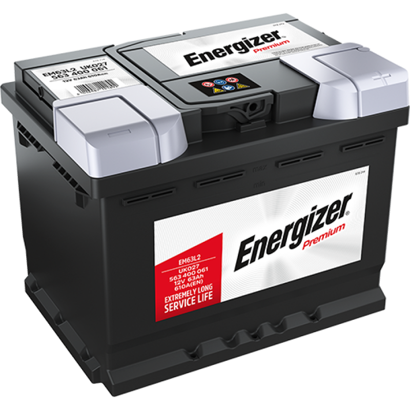 Автомобильный аккумулятор ENERGIZER Premium 63Ah 610A R+ 563400061