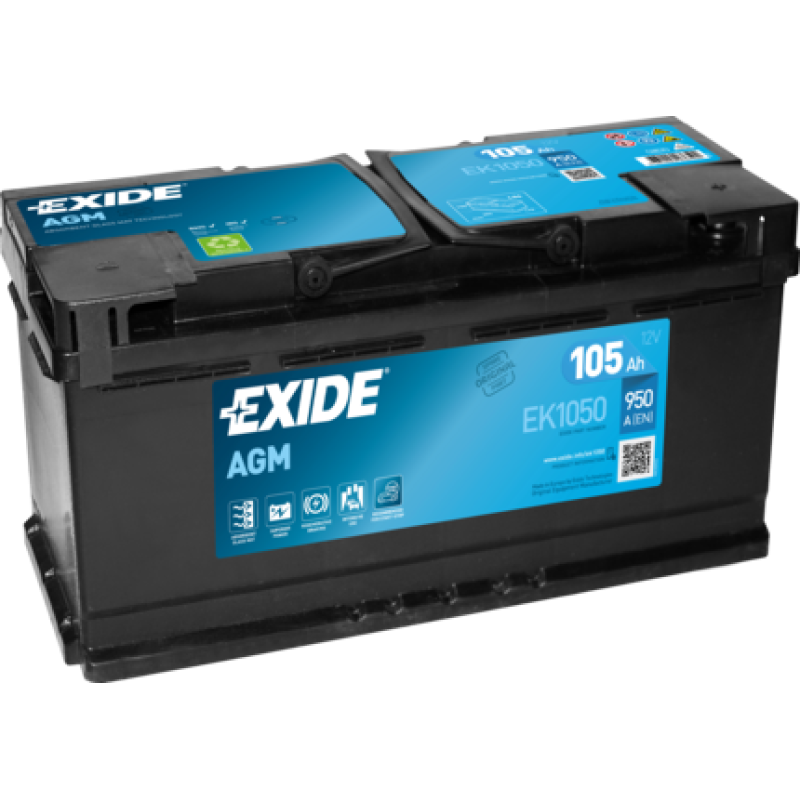 Автомобильный аккумулятор EXIDE Start-Stop AGM EK1050 105Ah 950A R+