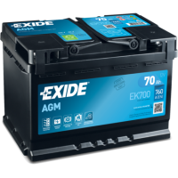 Автомобильный аккумулятор EXIDE Start-Stop AGM EK700 70Ah 760A R+