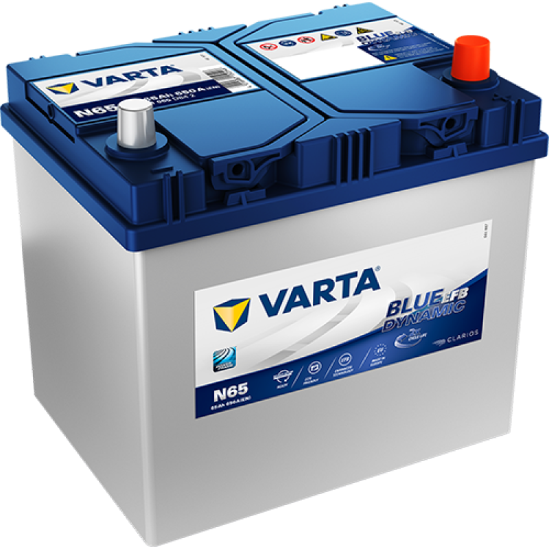 Автомобильный аккумулятор VARTA Blue Dynamic EFB Start-Stop Asia 65Ah 650A R+ (N65) - 565501065
