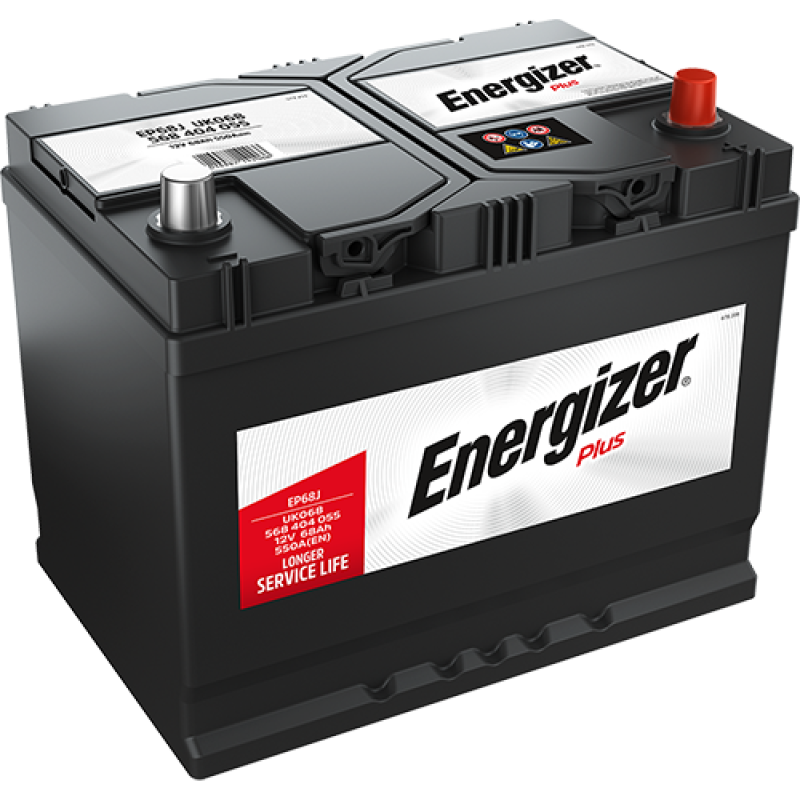 Автомобильный аккумулятор ENERGIZER Plus 68Ah 550A R+ 568404055